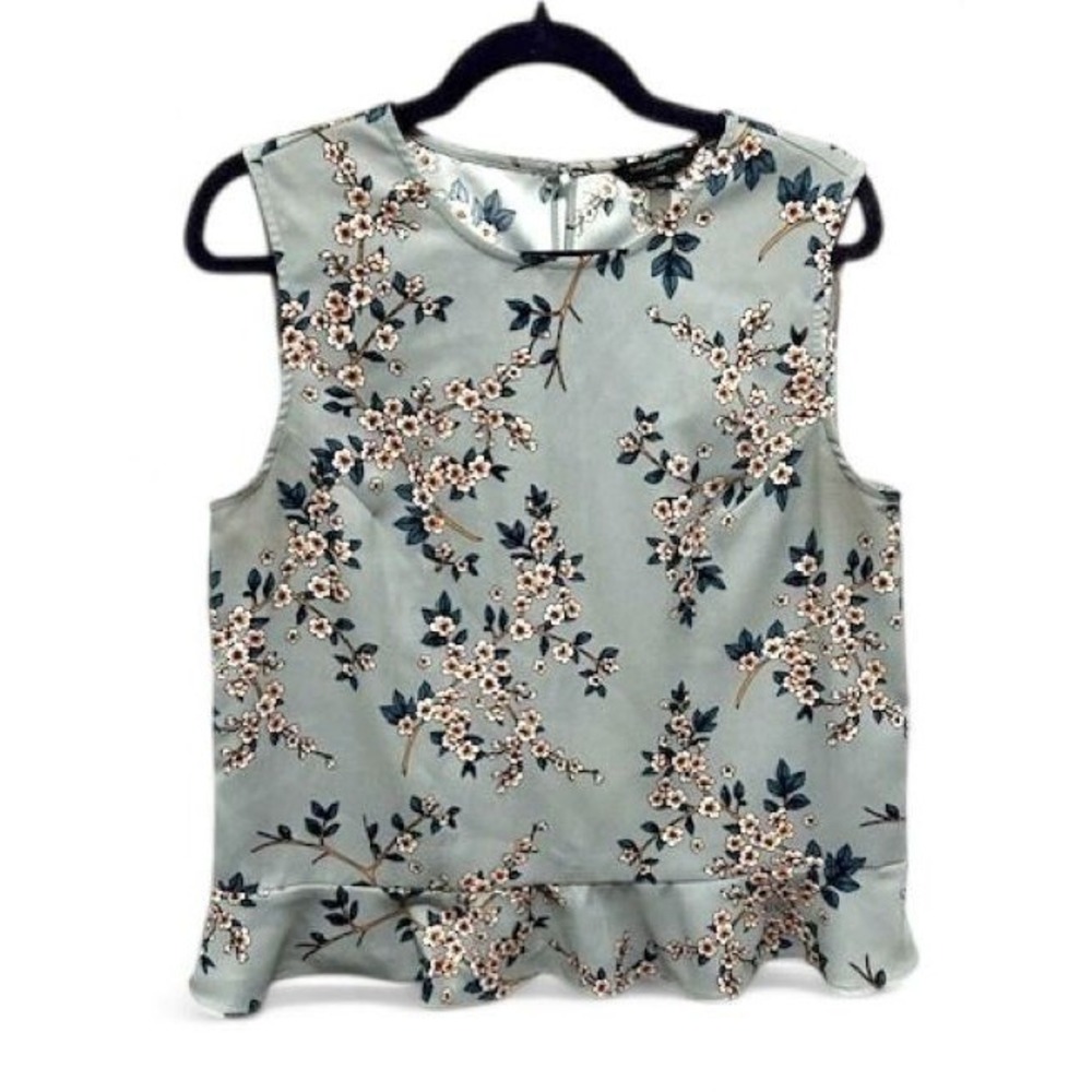 Banana Republic Mint Green Floral Sleeveless Blouse